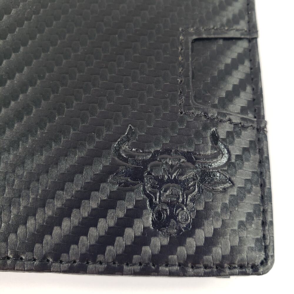 BULLMIND Black Bifold Wallet Bull Slim Thin Minimalist with Money Clip Gift Box - Picture 2 of 8